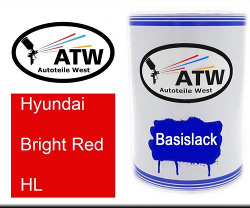 Hyundai, Bright Red, HL: 500ml Lackdose, von ATW Autoteile West.